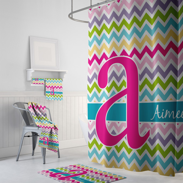 Colorful Chevron Bath Towel Sets - 3-piece - In Context