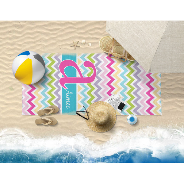 Colorful Chevron Beach Towel Lifestyle