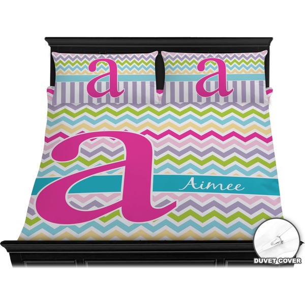 Colorful Chevron Bedding Set (King) - Duvet