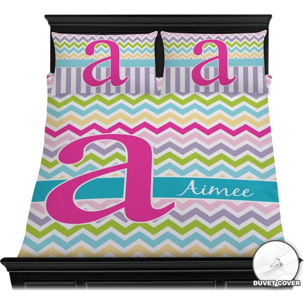 Colorful Chevron Bedding Set (Queen) - Duvet