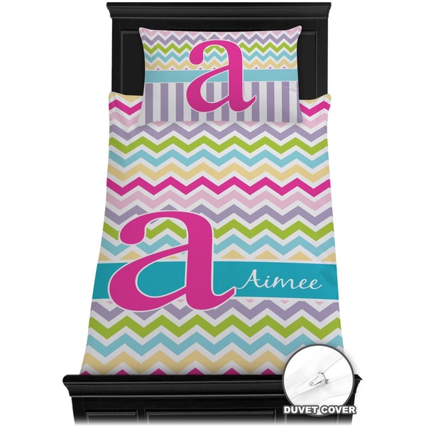 Colorful Chevron Bedding Set (Twin) - Duvet