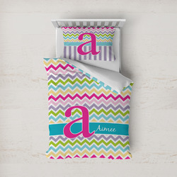 Colorful Chevron Duvet Cover Set - Twin (Personalized)