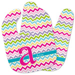 Colorful Chevron Baby Bib w/ Name and Initial