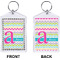 Colorful Chevron Bling Keychain (Front + Back)
