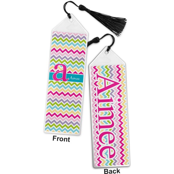 Colorful Chevron Bookmark with tassel - Front and Back