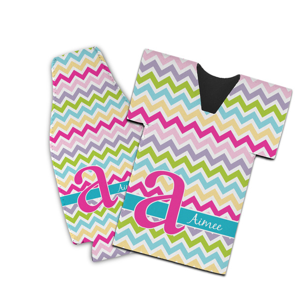 Custom Colorful Chevron Bottle Cooler (Personalized)