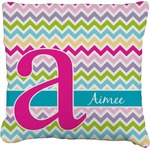 Colorful Chevron Faux-Linen Throw Pillow 16" (Personalized)