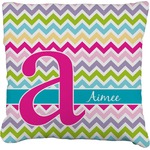 Colorful Chevron Faux-Linen Throw Pillow 20" (Personalized)
