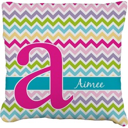 Colorful Chevron Faux-Linen Throw Pillow 26" (Personalized)