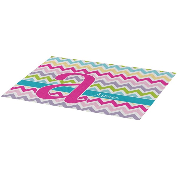 Colorful Chevron Burlap Placemat (Angle View)