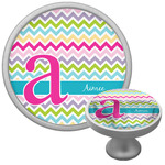 Colorful Chevron Cabinet Knob (Silver) (Personalized)