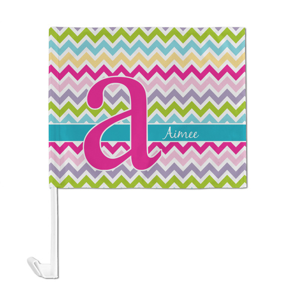 Colorful Chevron Car Flag - Large - FRONT