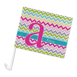 Colorful Chevron Car Flag - Large (Personalized)