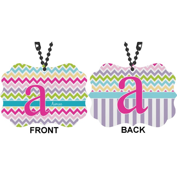 Colorful Chevron Car Ornament (Approval)