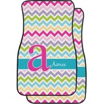 Colorful Chevron Car Floor Mats (Front Seat) (Personalized)