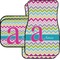 Colorful Chevron Car Floor Mats Set - 2 Front & 2 Back (Personalized)