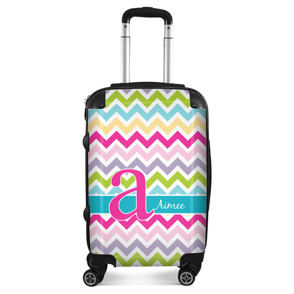 Custom Colorful Chevron Suitcase - 20" Carry On (Personalized)