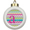 Colorful Chevron Ceramic Ball Ornament (Personalized)