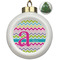 Colorful Chevron Ceramic Ball Ornament - Christmas Tree (Personalized)