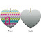 Colorful Chevron Ceramic Flat Ornament - Heart Front & Back (APPROVAL)