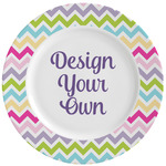 Colorful Chevron Ceramic Dinner Plates (Set of 4) (Personalized)