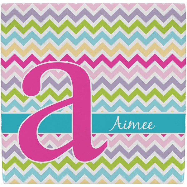 Custom Colorful Chevron Ceramic Tile Hot Pad (Personalized)