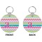 Colorful Chevron Circle Keychain (Front + Back)