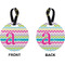 Colorful Chevron Circle Luggage Tag (Front + Back)