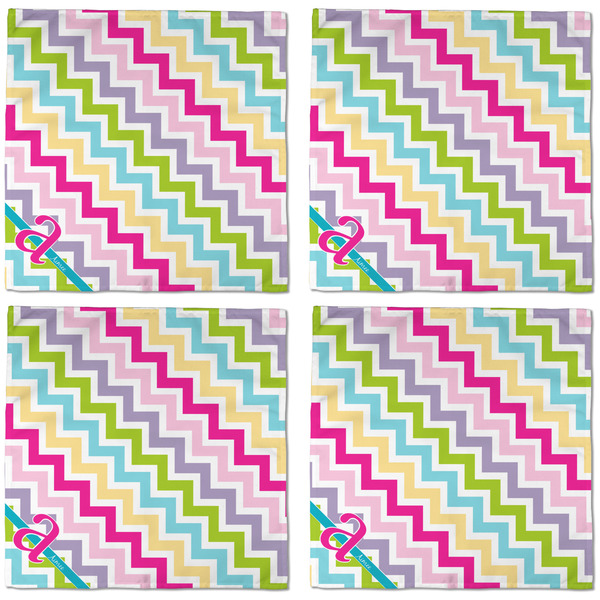 Colorful Chevron Cloth Napkins - Personalized Dinner (APPROVAL) Set of 4