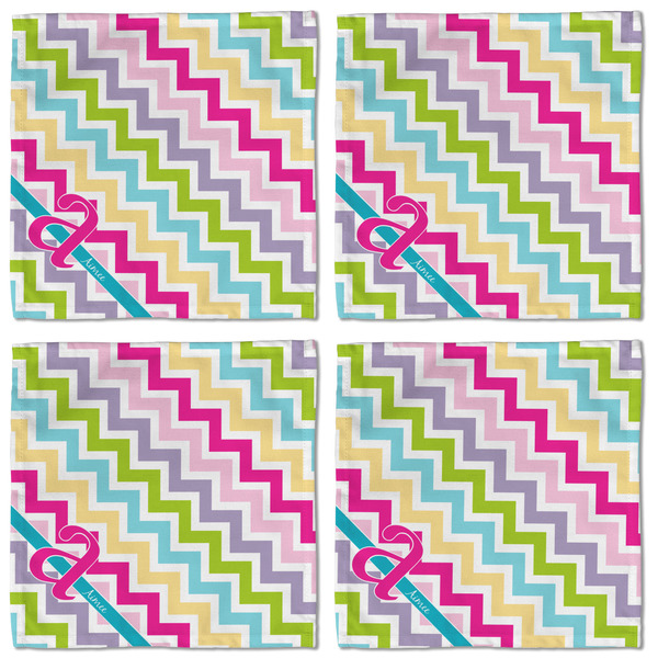 Colorful Chevron Cloth Napkins - Personalized Lunch (APPROVAL) Set of 4