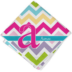 Colorful Chevron Cloth Cocktail Napkin - Single w/ Name and Initial