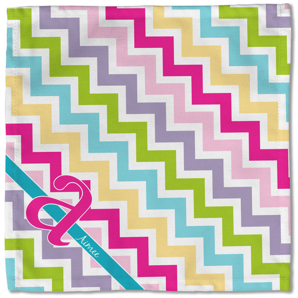 Colorful Chevron Cloth Napkins - Personalized Lunch (Single Full Open)