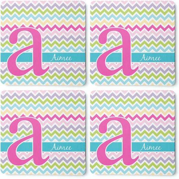 Colorful Chevron Coaster Rubber Back - Apvl