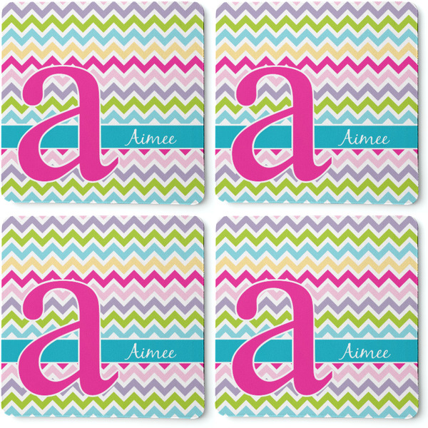 Colorful Chevron Coaster Rubber Back - Apvl