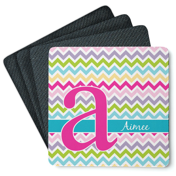 Colorful Chevron Coaster Rubber Back - Main