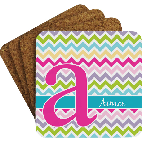 Colorful Chevron Coaster Set (Personalized)