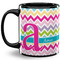 Colorful Chevron 11 Oz Coffee Mug - Black (Personalized)