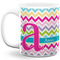 Colorful Chevron 11 Oz Coffee Mug - White (Personalized)
