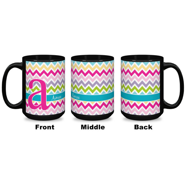 Colorful Chevron Coffee Mug - 15 oz - Black APPROVAL