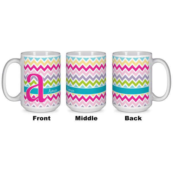 Colorful Chevron Coffee Mug - 15 oz - White APPROVAL