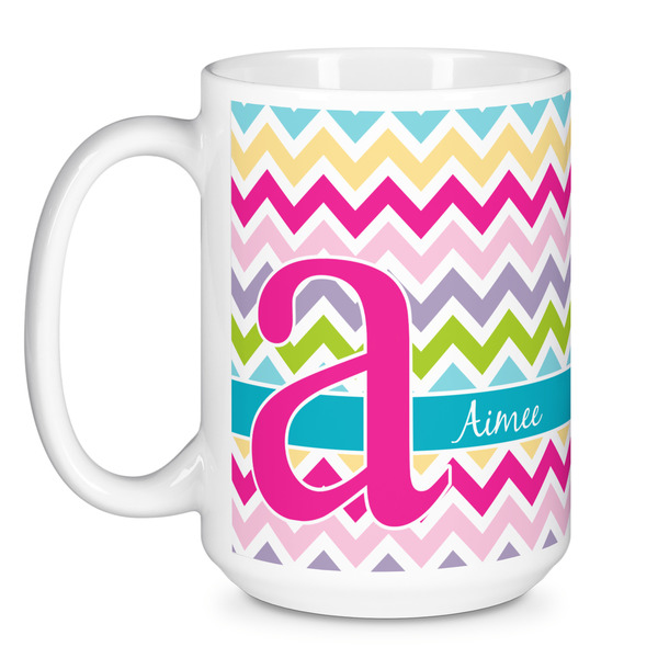 Colorful Chevron Coffee Mug - 15 oz - White