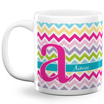 Colorful Chevron 20 Oz Coffee Mug - White (Personalized)