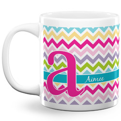 Colorful Chevron 20 Oz Coffee Mug - White (Personalized)