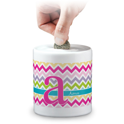 Colorful Chevron Coin Bank (Personalized)
