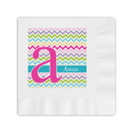 Colorful Chevron Coined Cocktail Napkins (Personalized)
