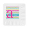 Colorful Chevron Coined Cocktail Napkin - Front View