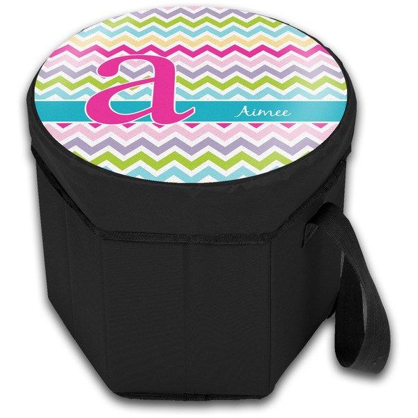 Colorful Chevron Collapsible Personalized Cooler & Seat (Closed)