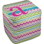 Colorful Chevron Cube Pouf Ottoman - 18" (Personalized)