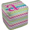 Colorful Chevron Cube Poof Ottoman (Top)