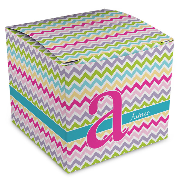 Custom Colorful Chevron Cube Favor Gift Boxes (Personalized)